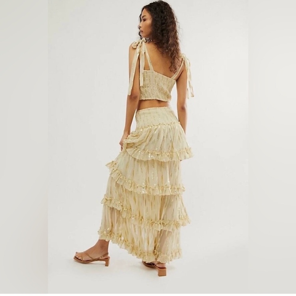 ❤️SOLD OUT❤️Function & Fringe Edit | Jen's Pirate Booty Cream Maxi Dress Set - Picture 3 of 5